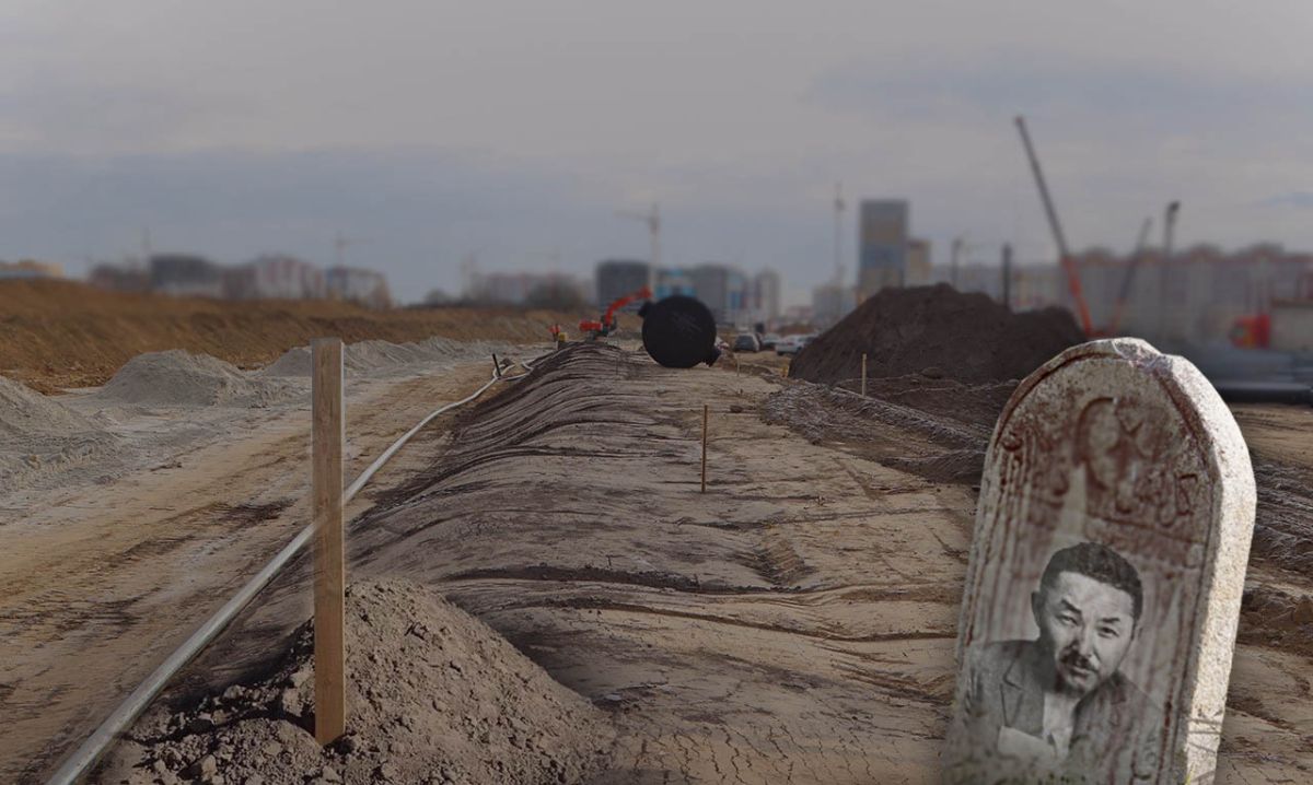 Шымкентте бейіт үстінде салына бастаған жолдың құрылысы тоқтады