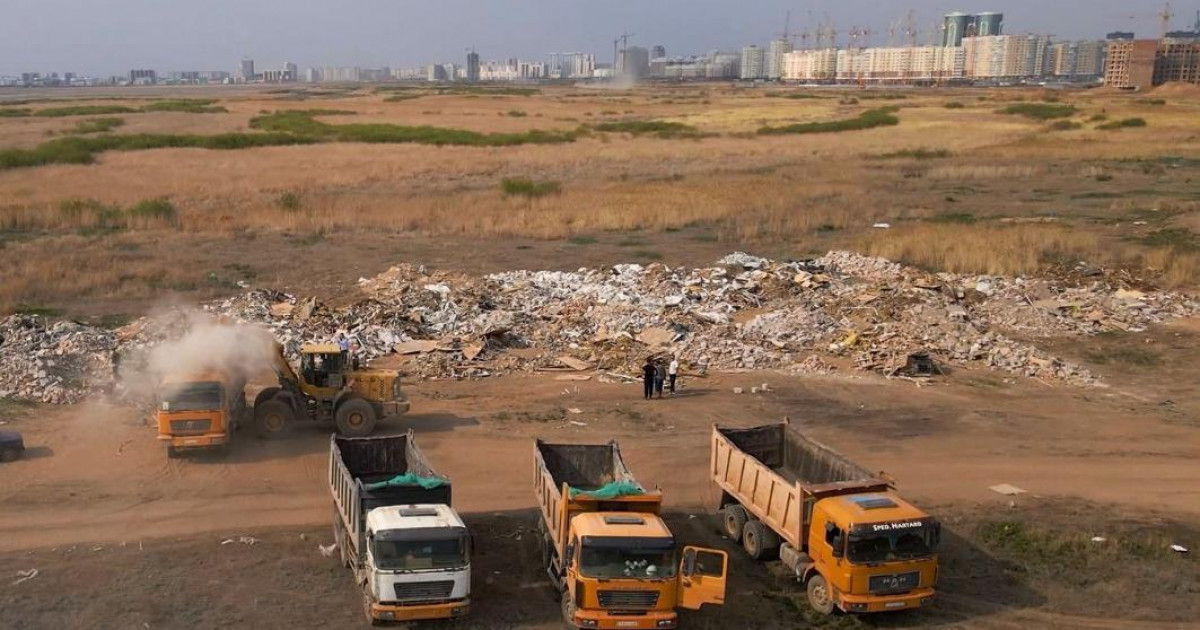 Астанада стихиялық полигондардан 160 мың тоннадан астам қоқыс шығарылды