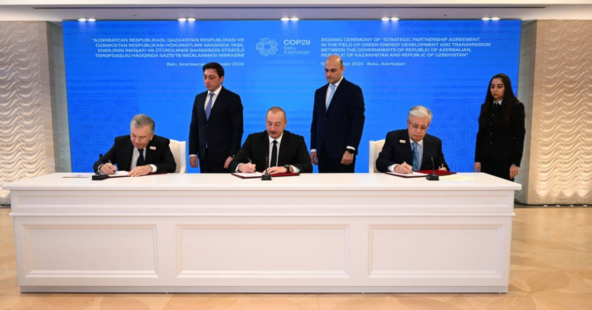 Қазақстан, Әзербайжан және Өзбекстан президенттері маңызды стратегиялық келісімге қол қойды