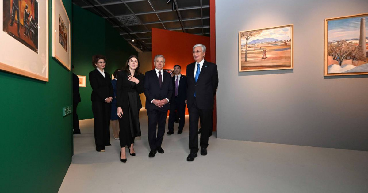 Қасым-Жомарт Тоқаев пен Шавкат Мирзиёев Әбілхан Қастеев атындағы Ұлттық өнер музейіне барды