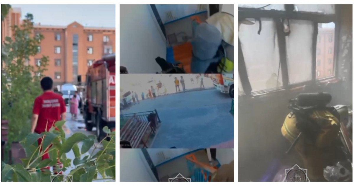 Қызылордада пәтер өртеніп, ішінде екі бала қалып қойған