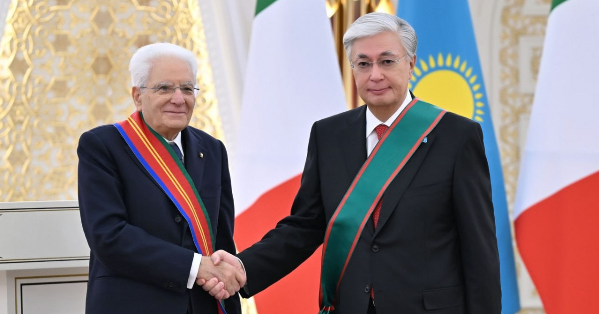 Серджо Маттарелла Қасым-Жомарт Тоқаевқа Италияның ең жоғары наградасын тапсырды