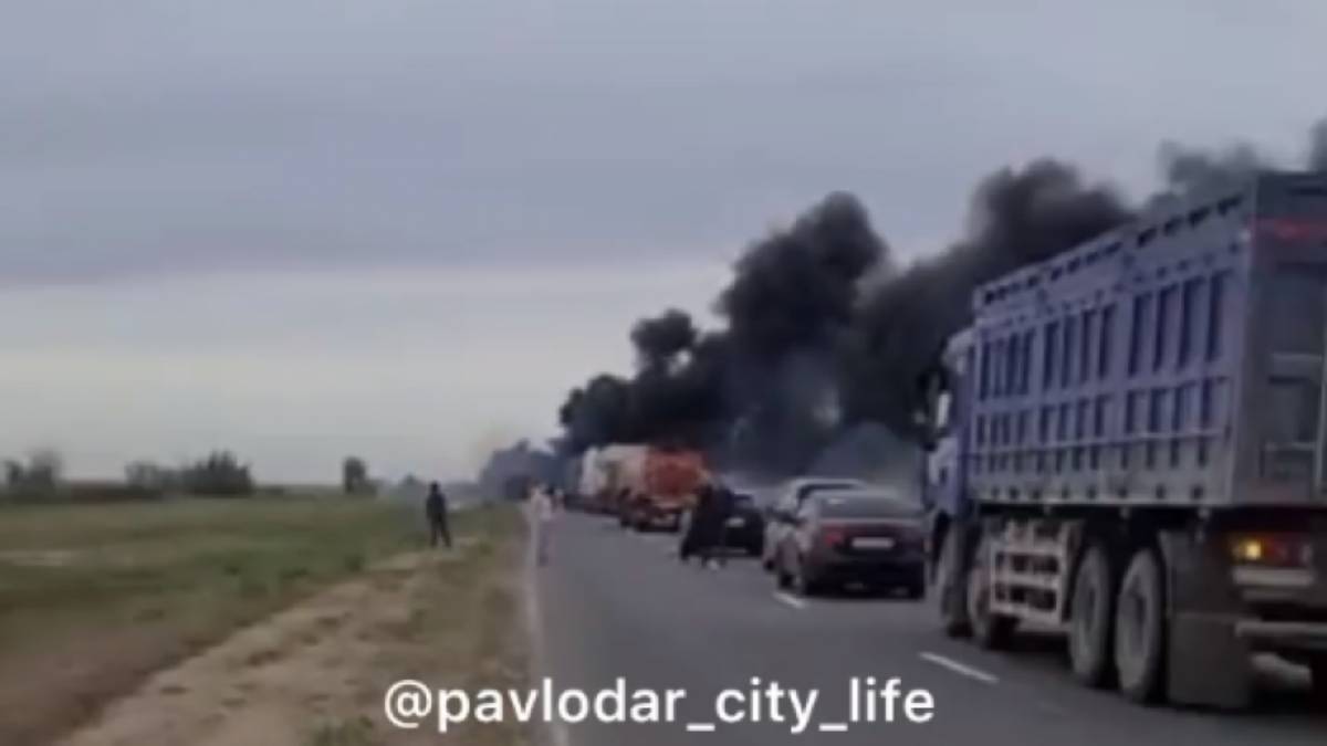 Жүк көлігіне тиелген 10 тонна өсімдік майы өртеніп кетті