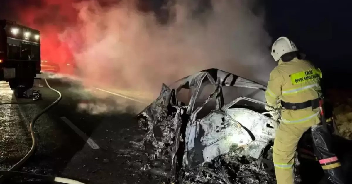 Атырау облысында жол апаты болып, 4 адам тірідей өртеніп кетті