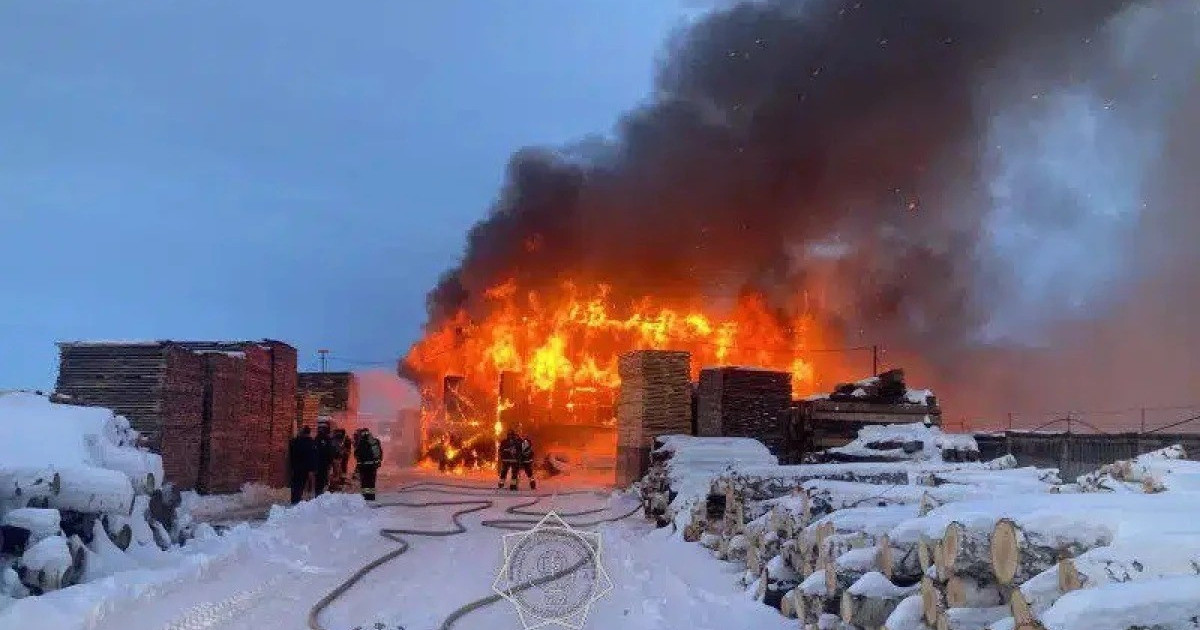 Петропавлдағы ағаш материалдарын сататын кәсіпорын аумағында өрт шықты