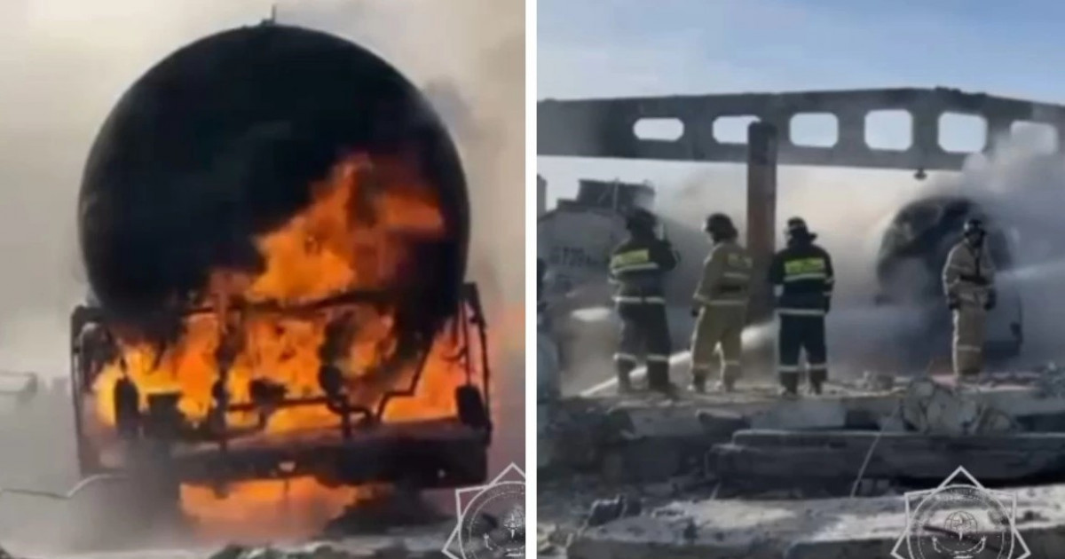 Жезқазған қаласында мұнай базасында өрт шығып, төрт адам зардап шекті