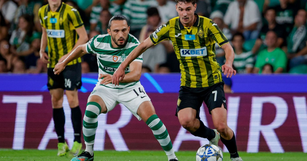 Алматылық «Қайрат» Чемпиондар лигасының жалпы кезеңінде португалиялық «Спортингтен» ұтылып қалды