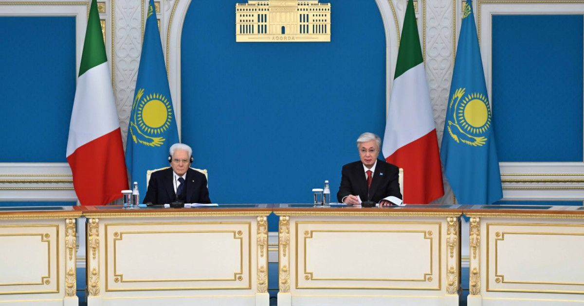 Қасым-Жомарт Тоқаев пен Италия президенті Серджо Маттарелла БАҚ өкілдеріне арналған бірлескен мәлімдеме жасады