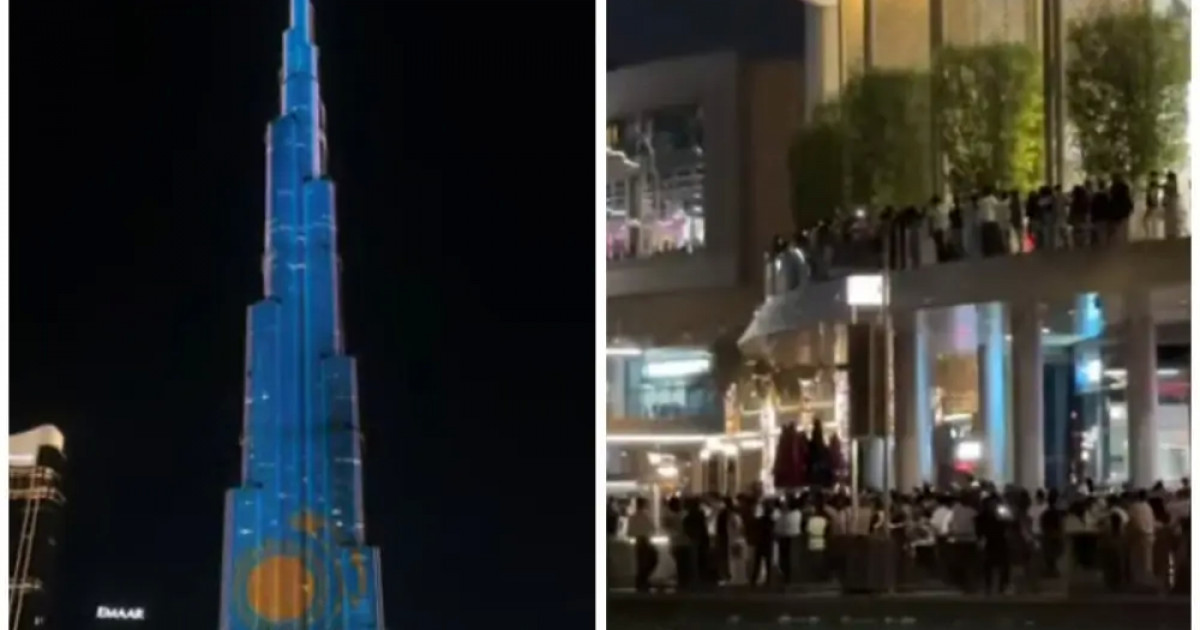 Әлемдегі ең биік ғимарат Қазақстан туын жарқырата көрсетті