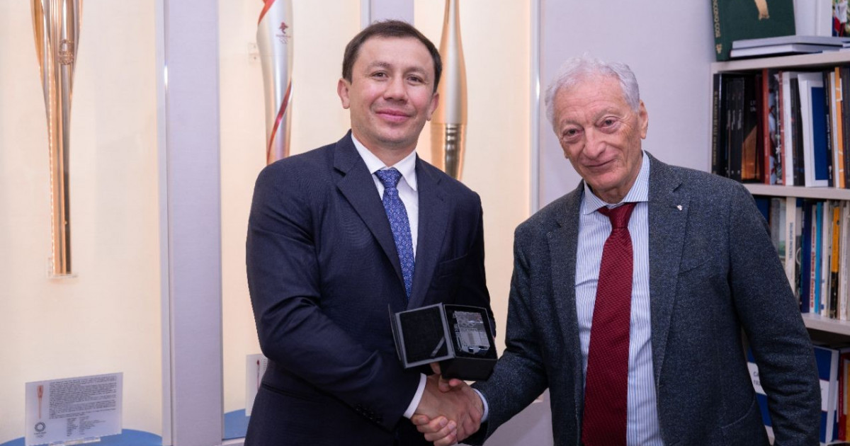 Головкин Италия ҰОК президенті Лучано Буонфильомен кездесті