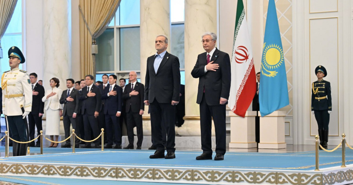 Ақордада Иран президенті  Масуд Пезешкианды қарсы алу рәсімі өтті