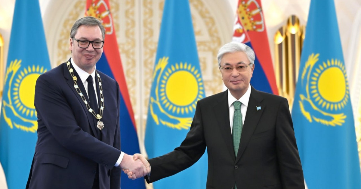 Қасым-Жомарт Тоқаев Александр Вучичті «Алтын Қыран» орденімен марапаттады