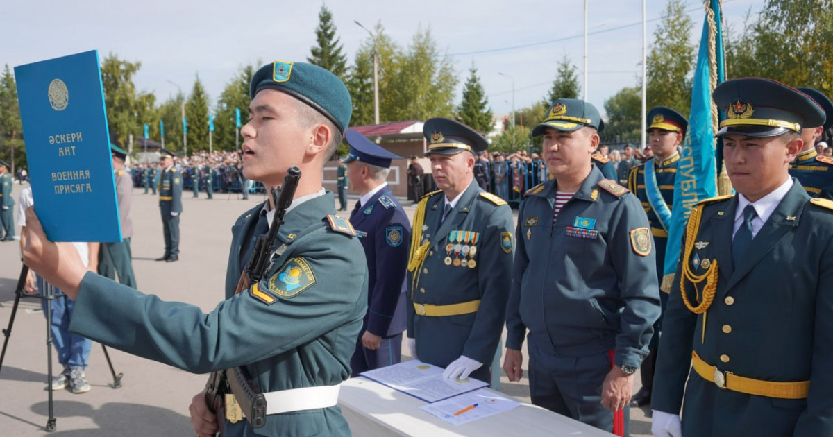 Петропавлда Ұлттық ұлан академиясының курсанттары Әскери ант қабылдады