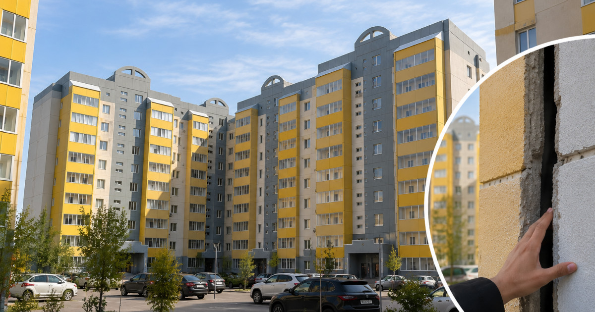 «Саңылауына қол сыяды»: Ақтөбеде жаңа үйлердің қабырғасы ажырап жатыр