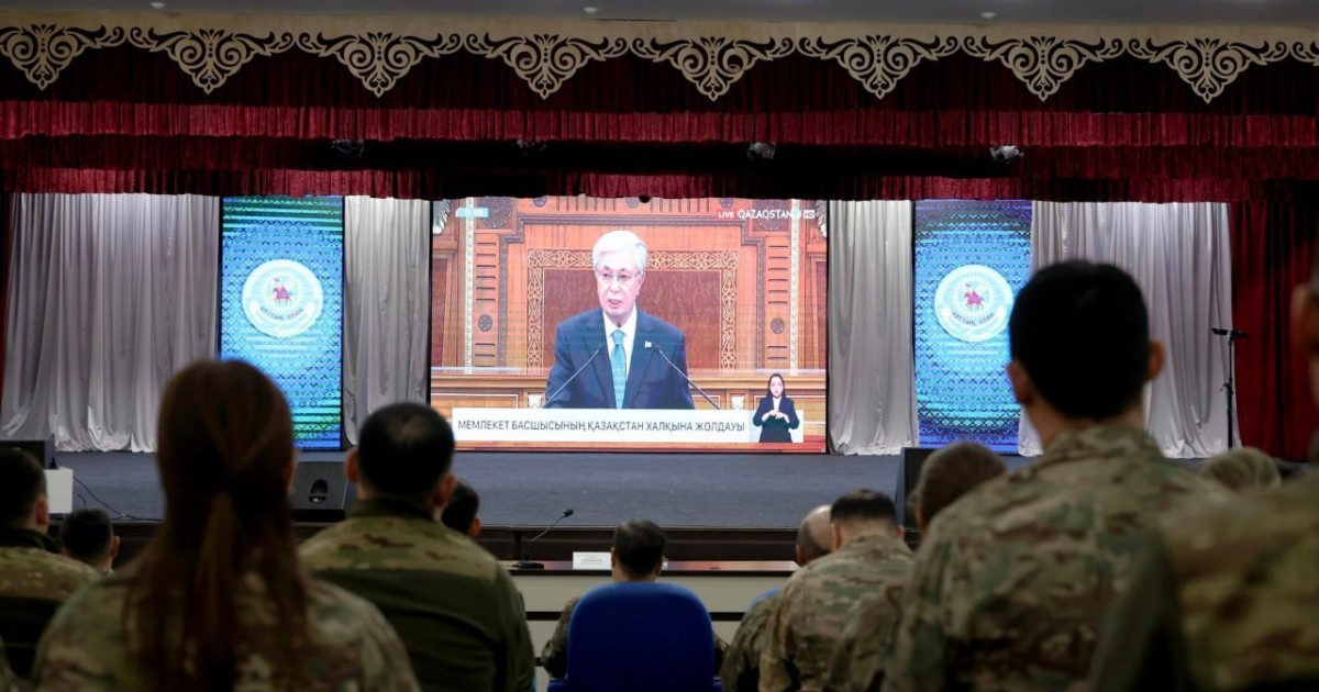 Ұлттық ұлан сарбаздары Президент Жолдауын тыңдады